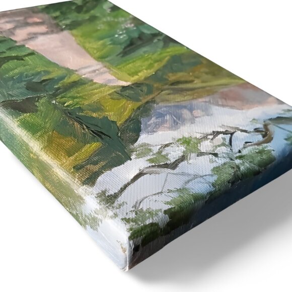 Mountain spring, Original Landscape Painting, 5x7 Mini Art - Picture 10 of 14